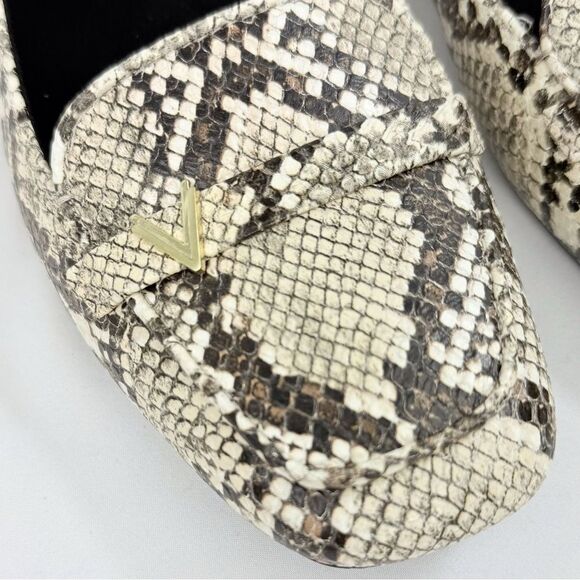 Vionic HAYES Cream Brown Snakeskin Print Slip On Orthotic Driving Loafers - Picture 8 of 16